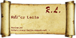 Rácz Leila névjegykártya